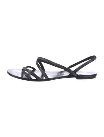 Pedro Garcia Leather Crystal Embellishments Slingback Sandals