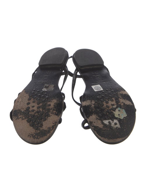 Pedro Garcia Leather Crystal Embellishments Slingback Sandals