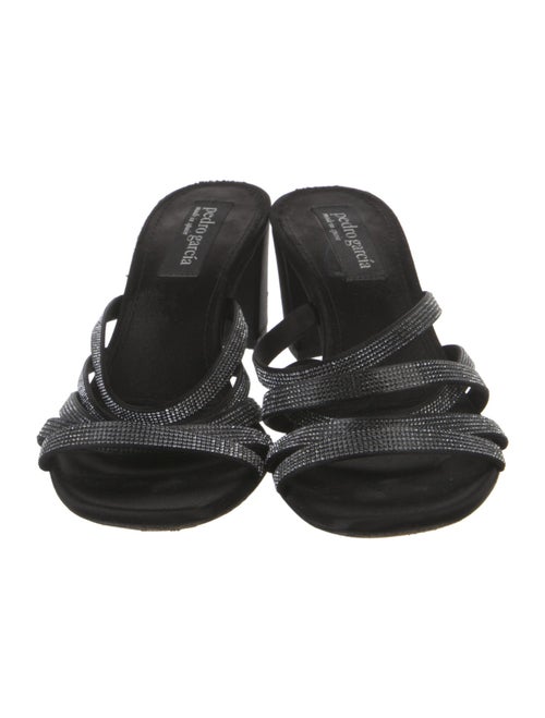 Pedro Garcia Satin Crystal Embellishments Slides