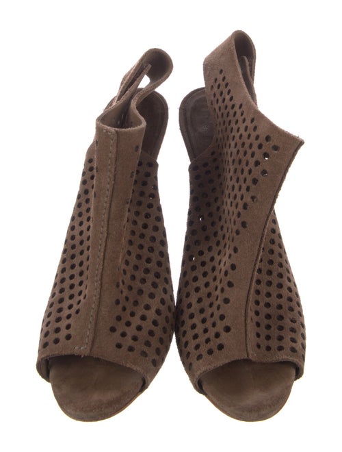 Pedro Garcia Suede Lasercut Accents Slingback Pumps