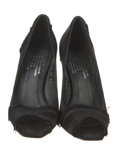 Pedro Garcia Satin Raw-Edge Trim Pumps