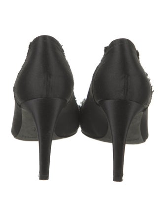 Pedro Garcia Satin Raw-Edge Trim Pumps