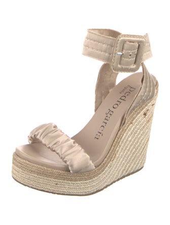 Pedro Garcia Satin Animal Print Espadrilles