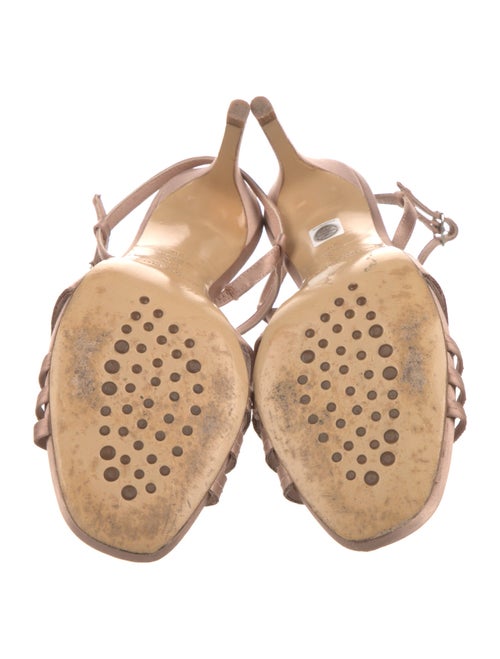 Pedro Garcia Satin Crystal Embellishments Slingback Sandals