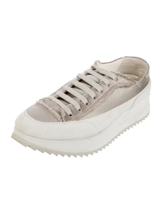 Pedro Garcia Satin Raw-Edge Trim Sneakers