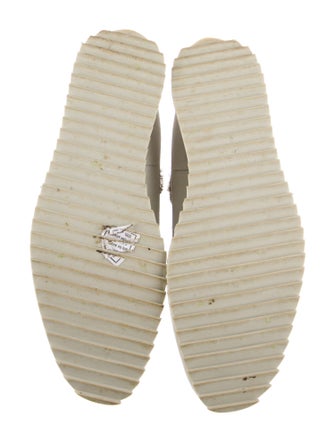 Pedro Garcia Satin Raw-Edge Trim Sneakers