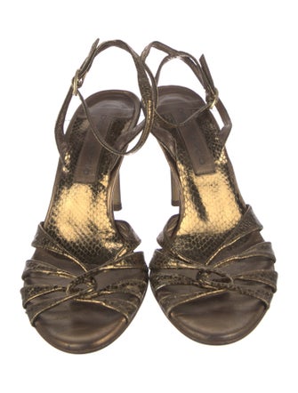 Pedro Garcia Leather Animal Print Sandals