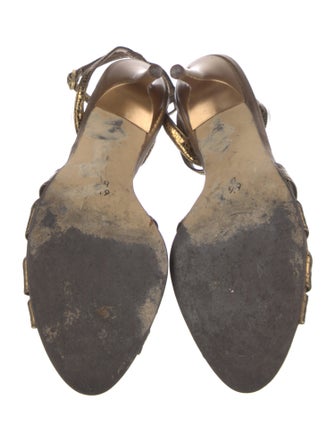 Pedro Garcia Leather Animal Print Sandals