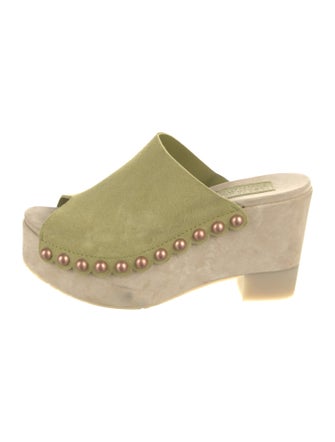 Pedro Garcia Suede Studded Accents Slides