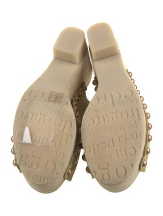 Pedro Garcia Suede Studded Accents Slides