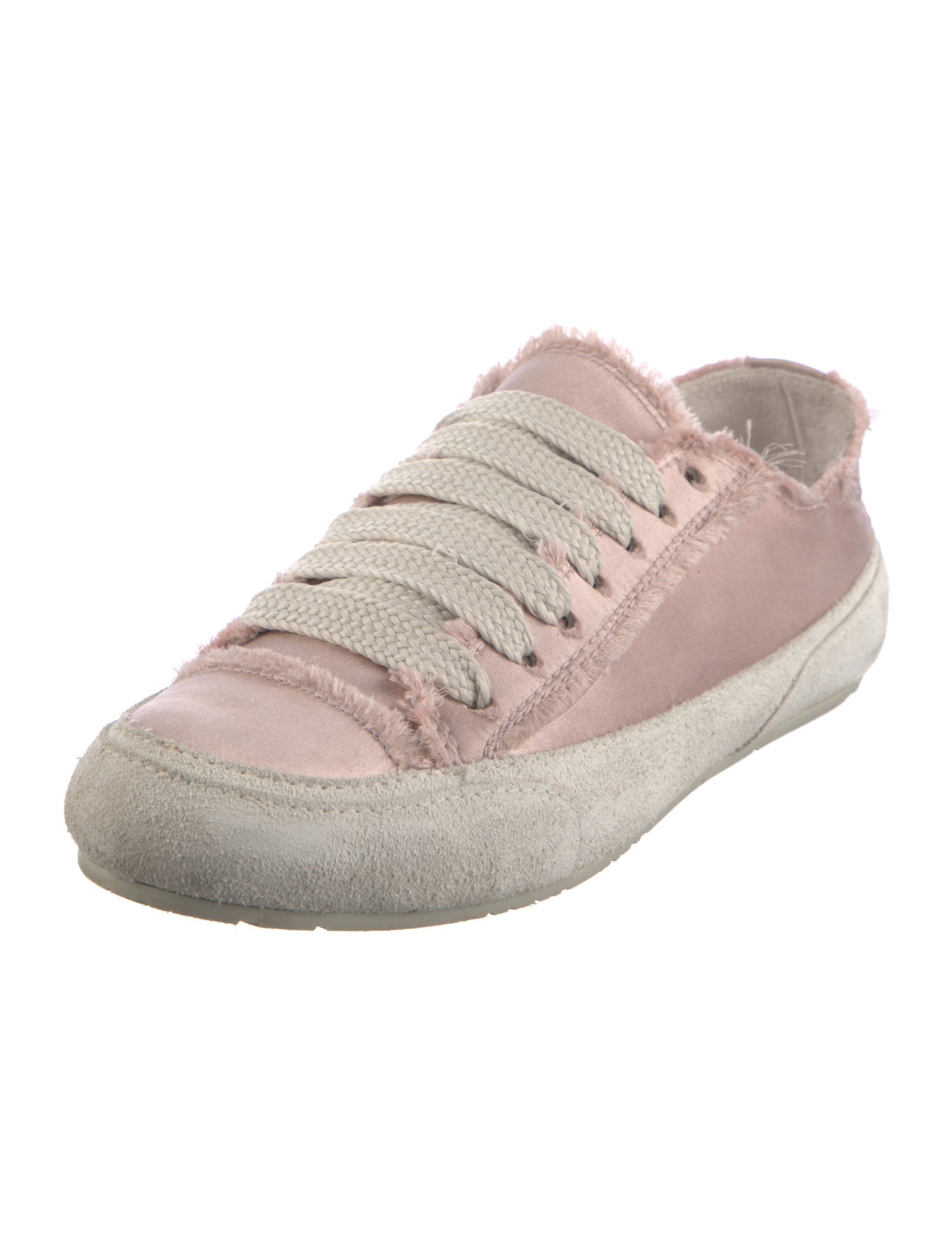 Pedro Garcia Satin Raw-Edge Trim Sneakers