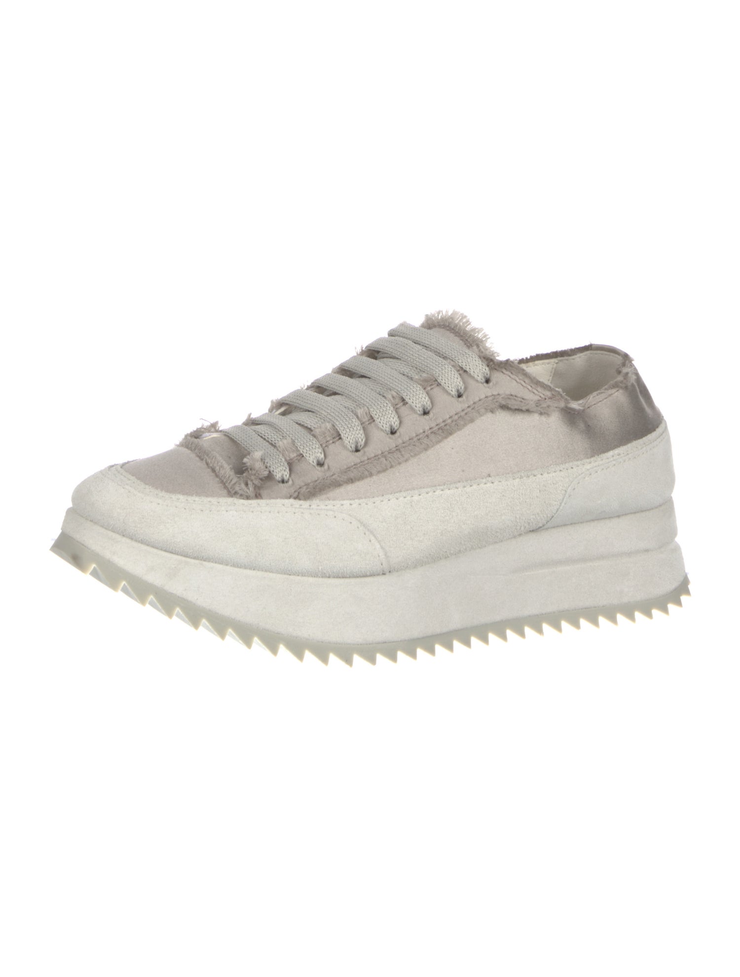 Pedro Garcia Satin Raw-Edge Trim Sneakers