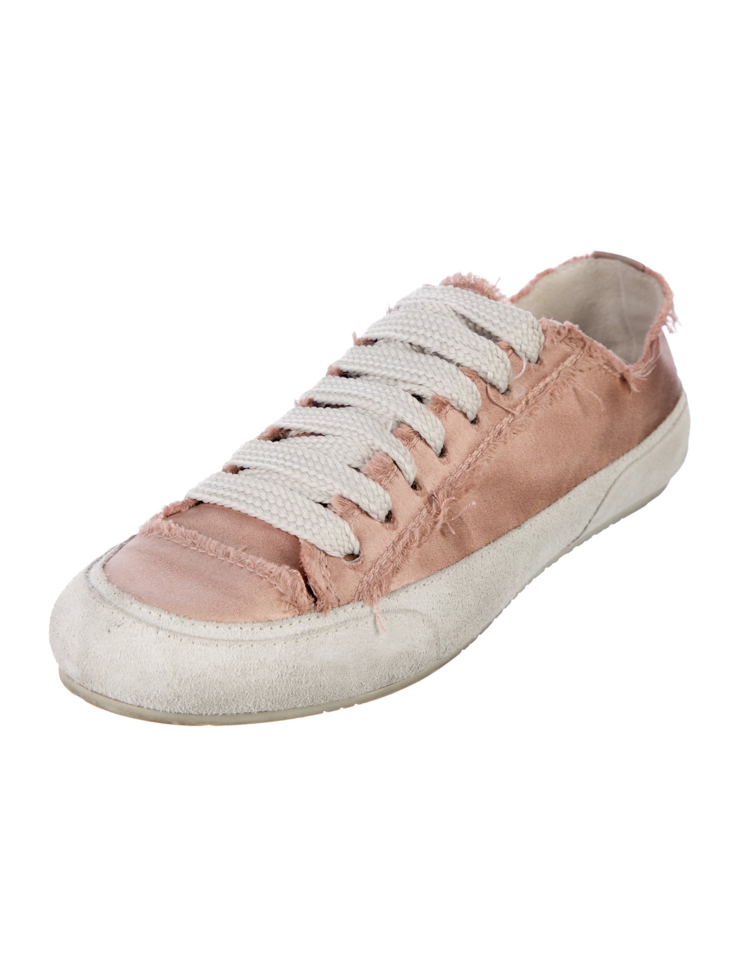 Pedro Garcia Satin Raw-Edge Trim Sneakers