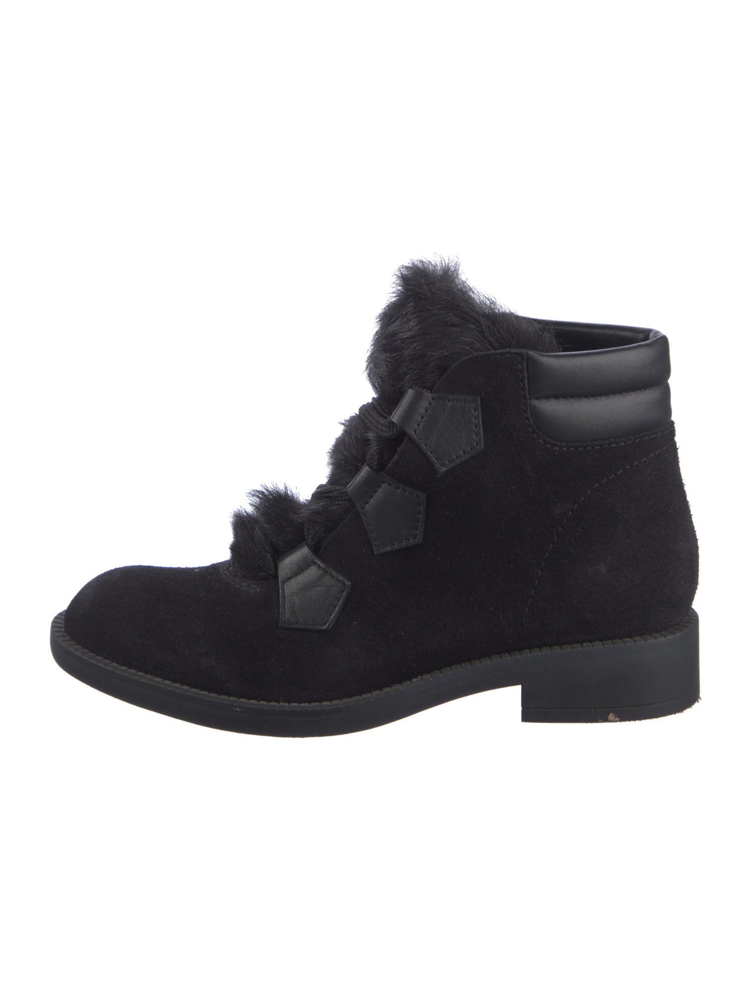 Pedro Garcia Suede Fur Trim Combat Boots