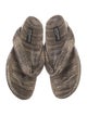 Pedro Garcia Leather Animal Print Flip Flops