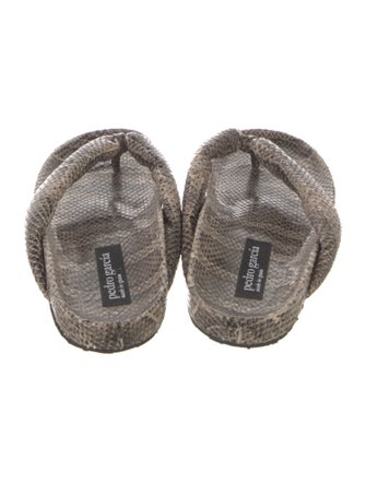 Pedro Garcia Leather Animal Print Flip Flops