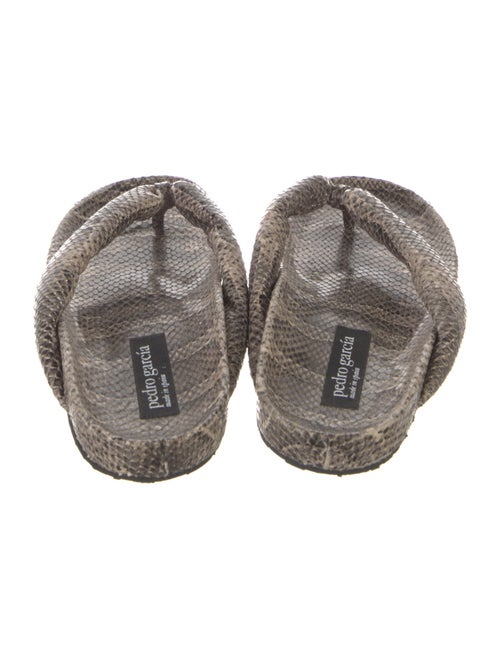 Pedro Garcia Leather Animal Print Flip Flops