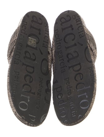 Pedro Garcia Leather Animal Print Flip Flops