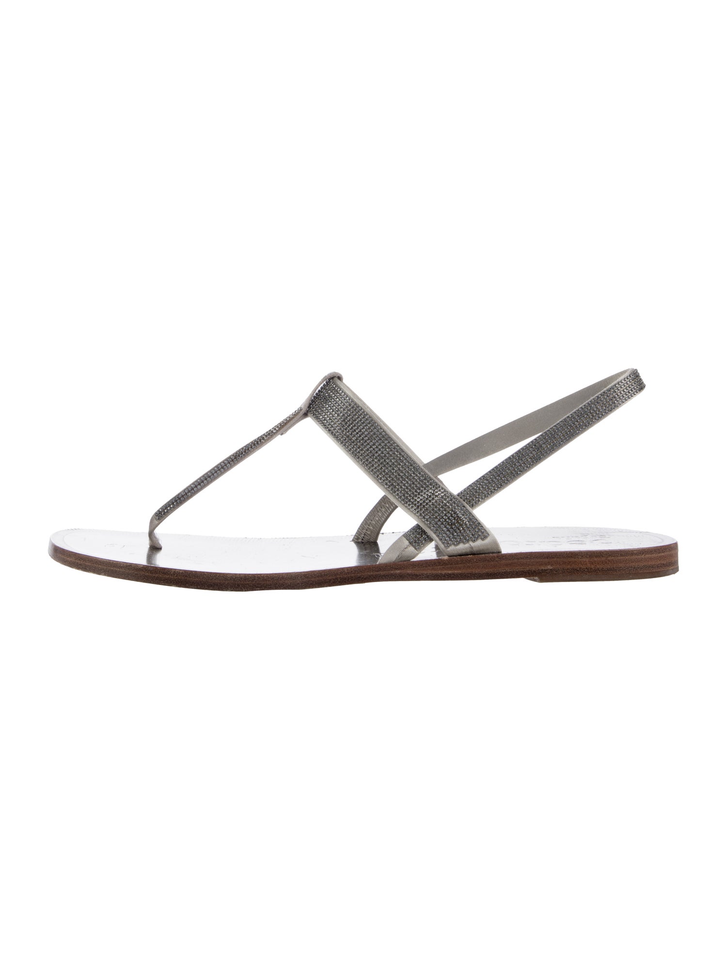 Pedro Garcia Leather Patterned T-Strap Sandals