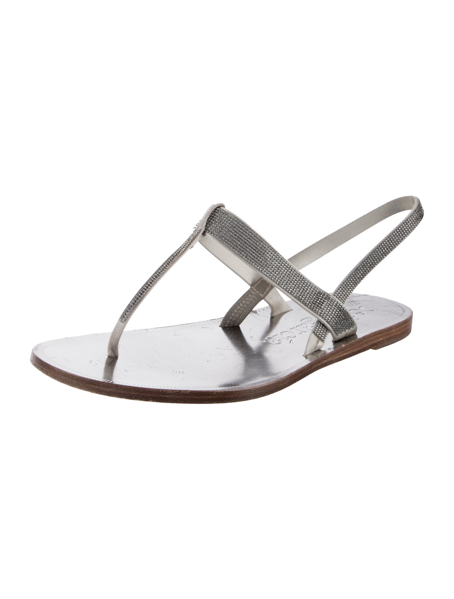 Pedro Garcia Leather Patterned T-Strap Sandals