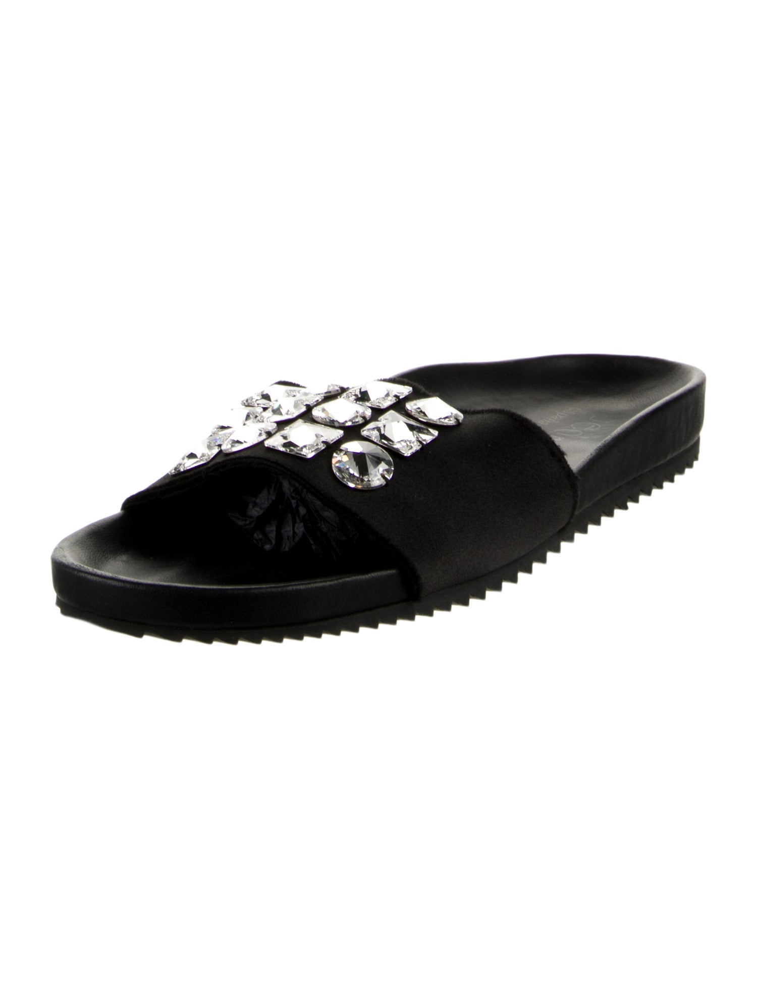 Pedro Garcia Suede Crystal Embellishments Slides