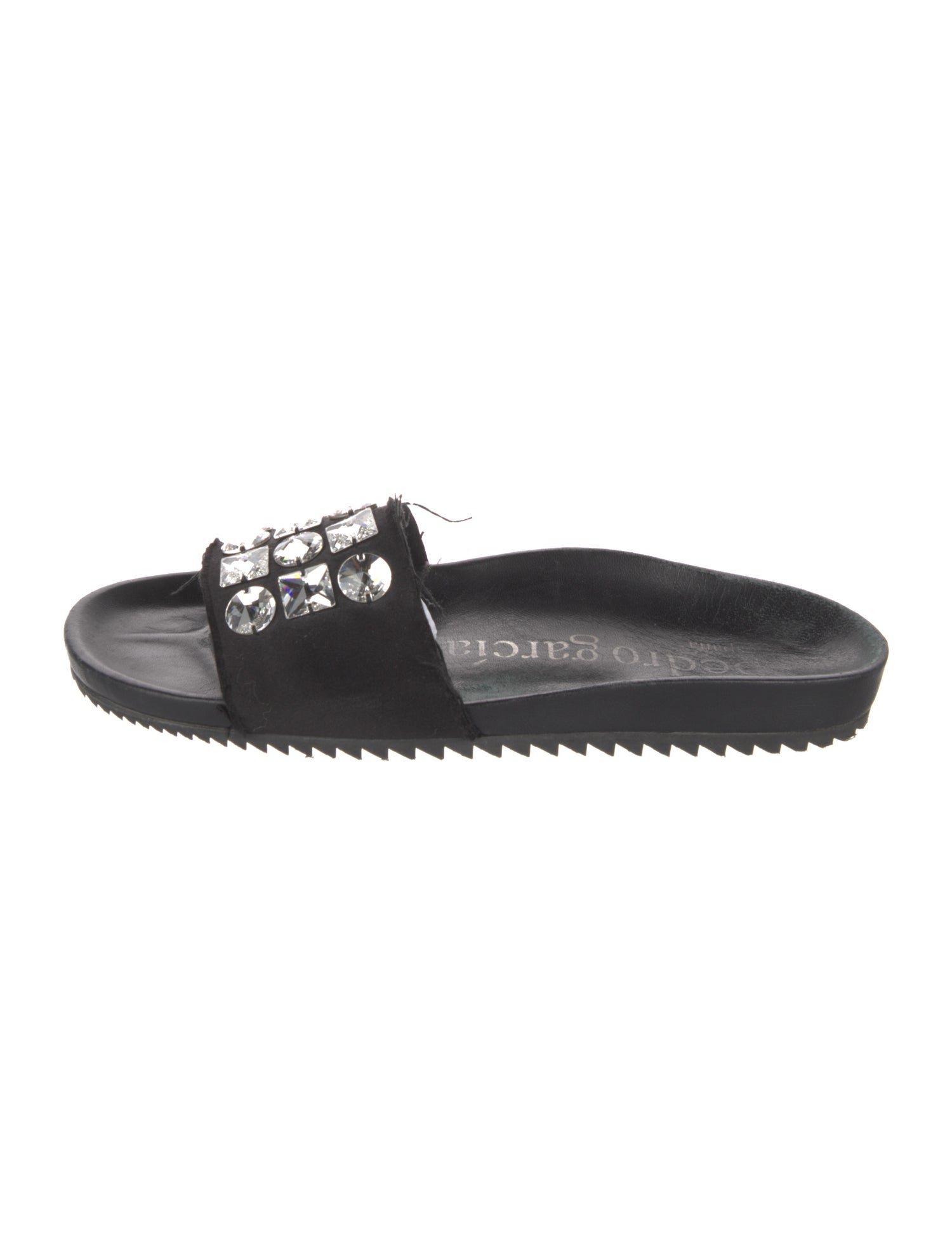 Pedro Garcia Leather Crystal Embellishments Slides