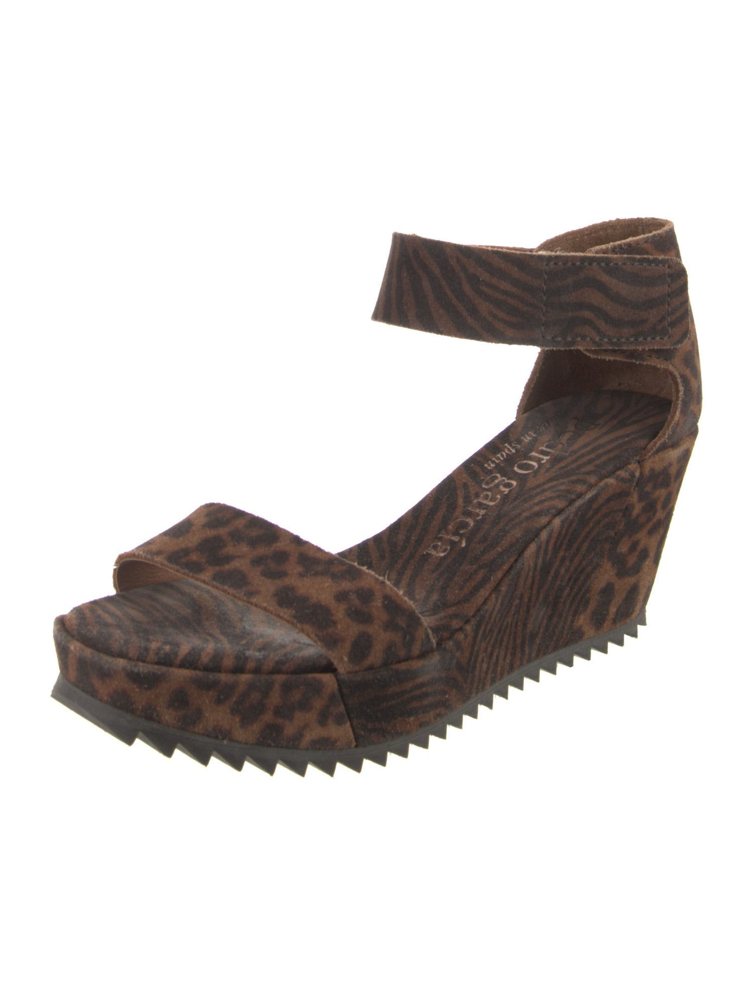 Pedro Garcia Suede Animal Print Sandals