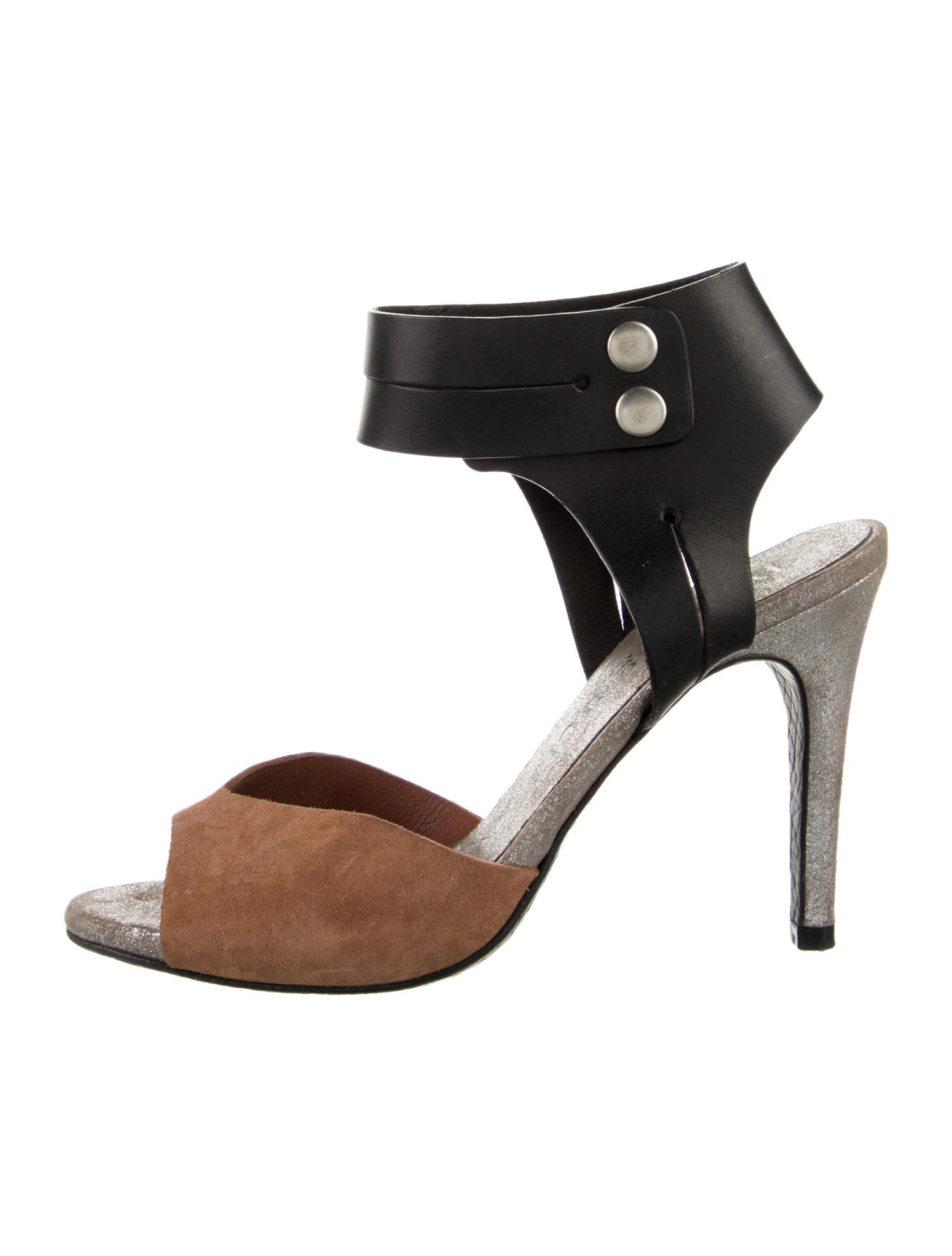 Pedro Garcia Suede Colorblock Pattern Sandals
