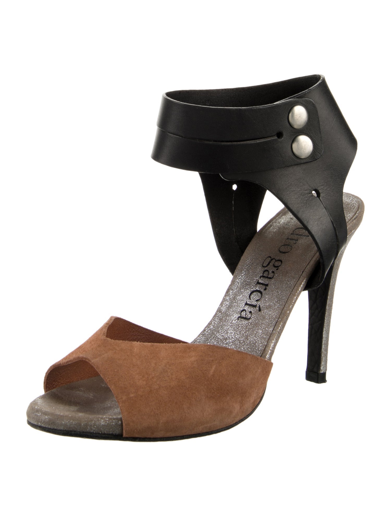 Pedro Garcia Suede Colorblock Pattern Sandals