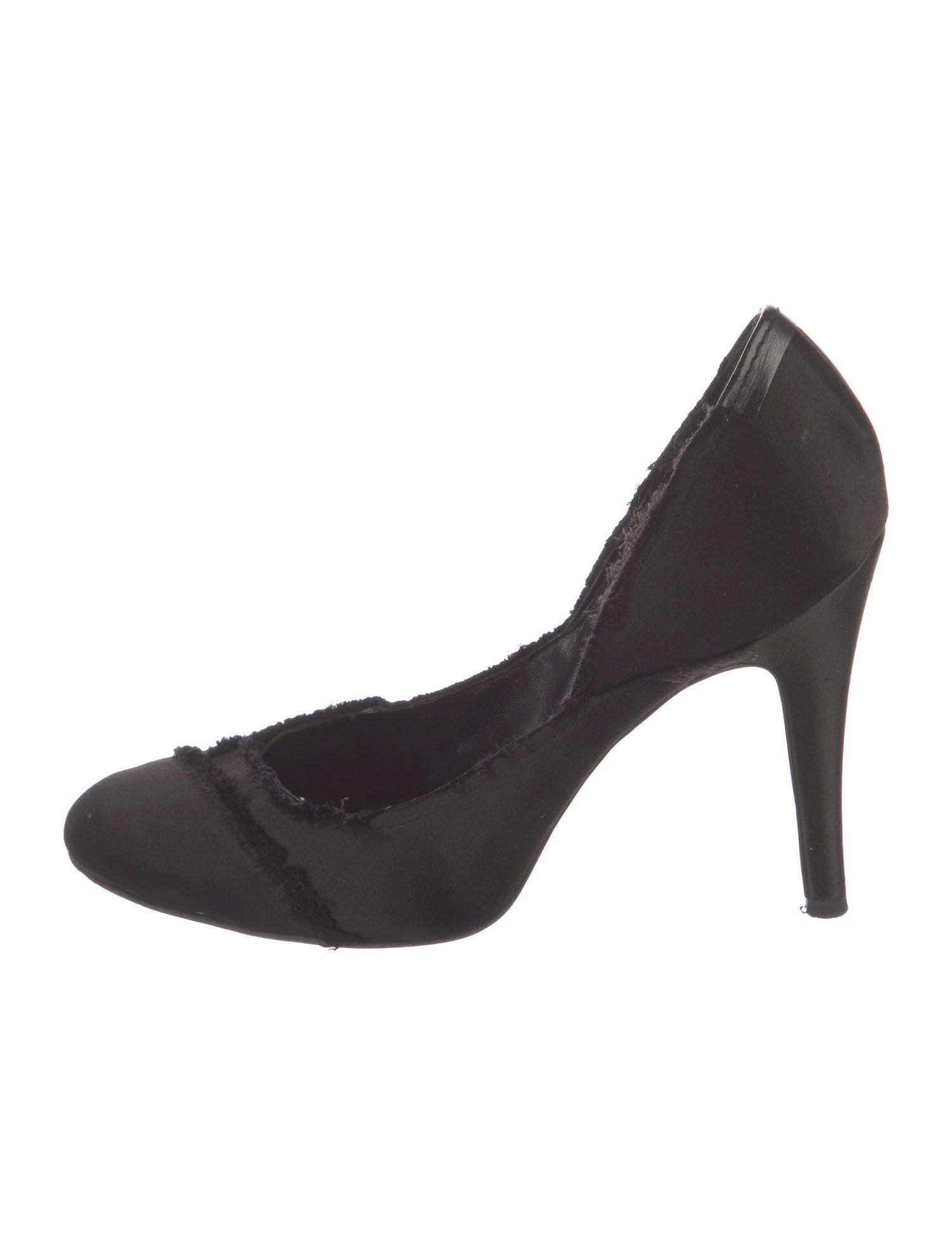 Pedro Garcia Satin Raw-Edge Trim D'Orsay Pumps