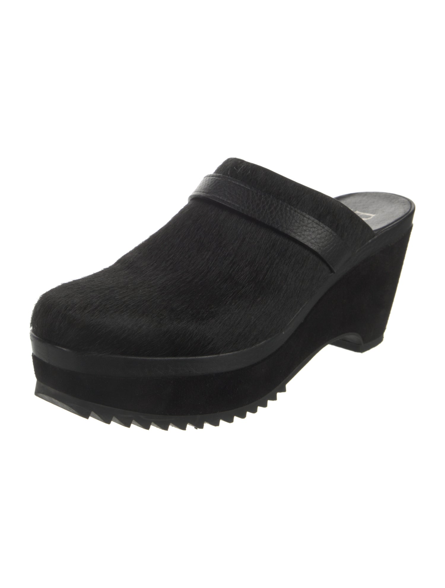 Pedro Garcia Ponyhair Leather Trim Embellishment Mules