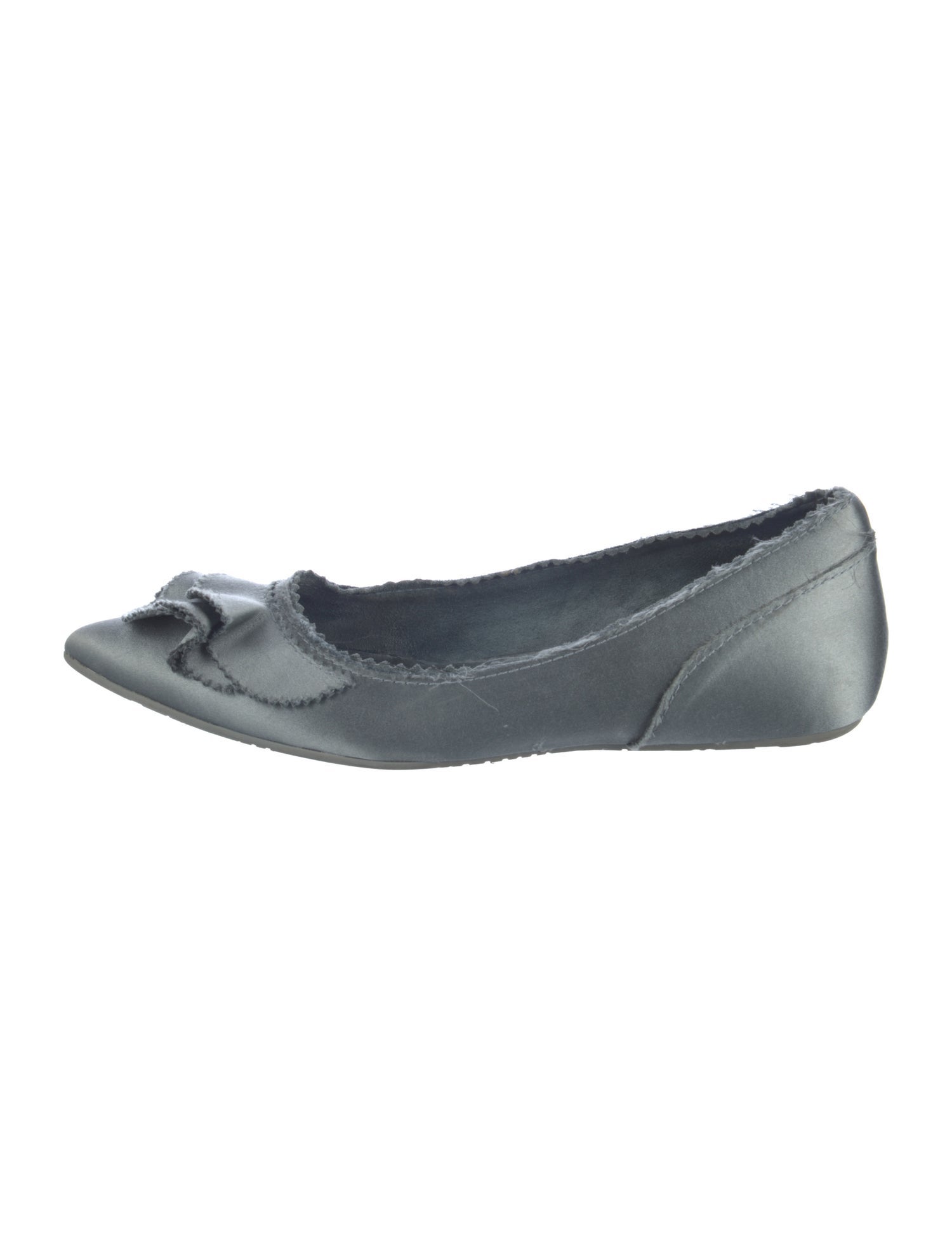 Pedro Garcia Satin Raw-Edge Trim Flats