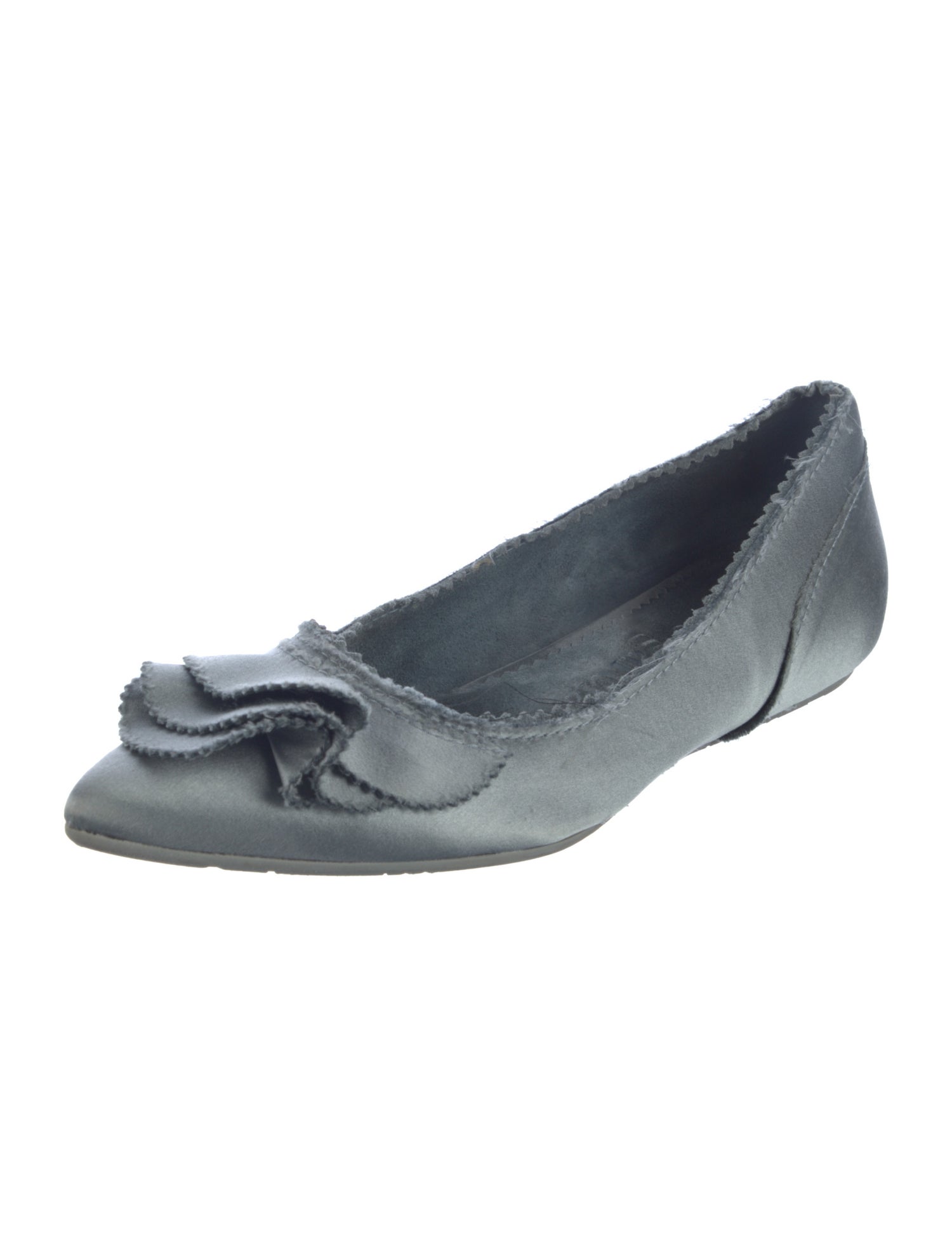 Pedro Garcia Satin Raw-Edge Trim Flats