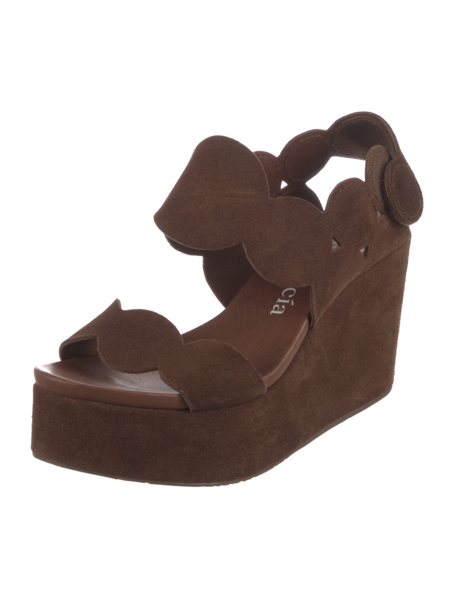 Pedro Garcia Suede Scalloped Accent Slingback Sandals