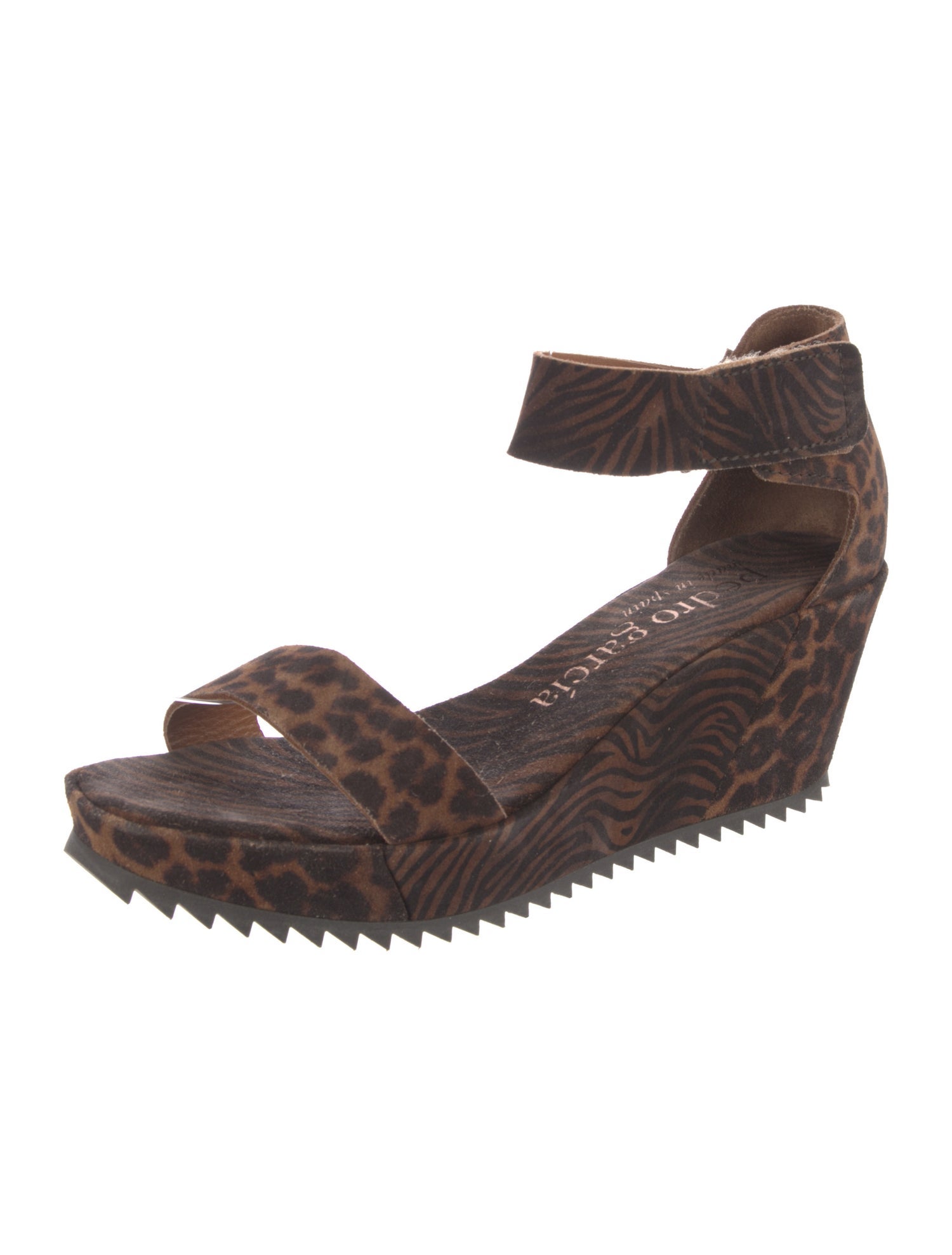 Pedro Garcia Suede Animal Print Sandals