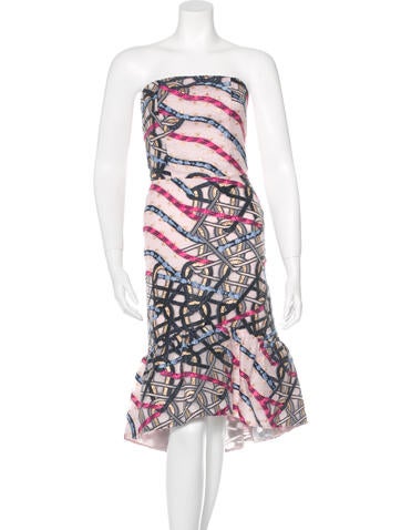 Peter Pilotto Strapless Jacquard Dress