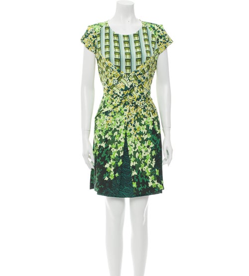 Peter Pilotto Silk Mini Dress Green