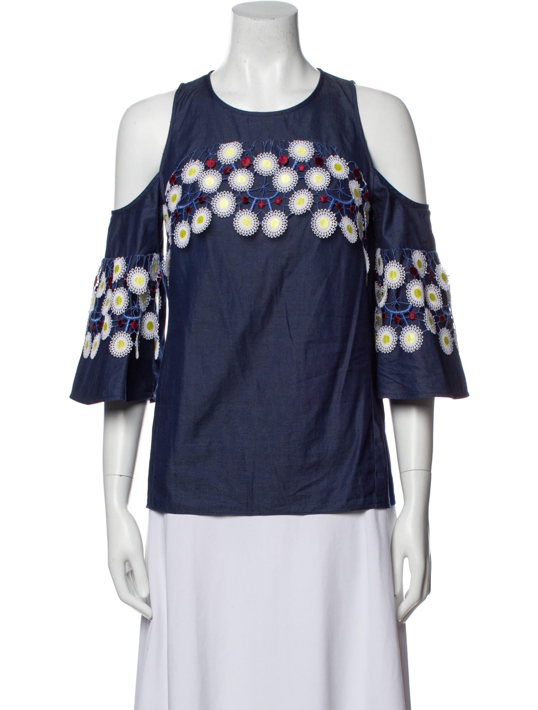 Peter Pilotto Lace Pattern Crew Neck Blouse