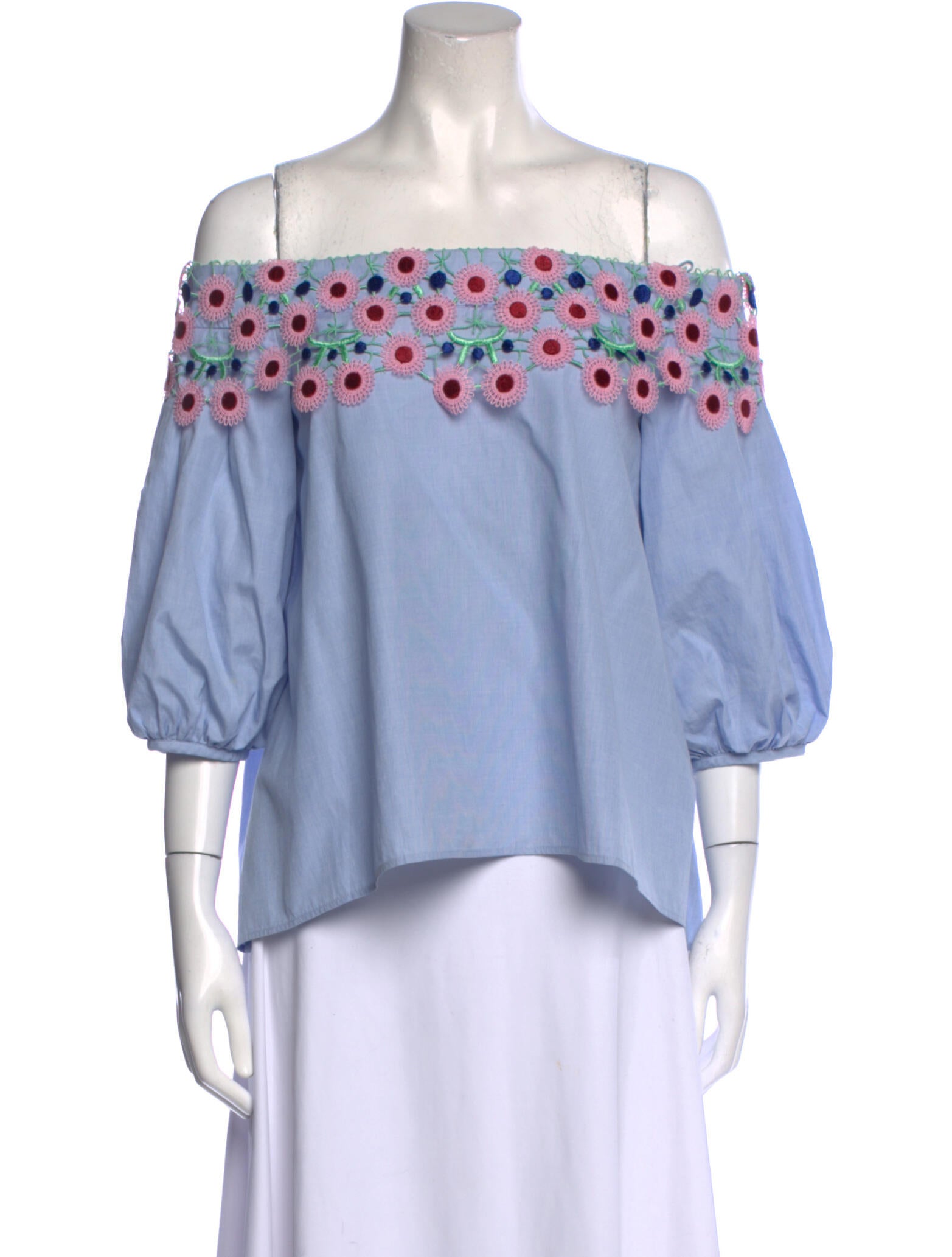 Peter Pilotto Off-The-Shoulder Three-Quarter Sleeve Blouse