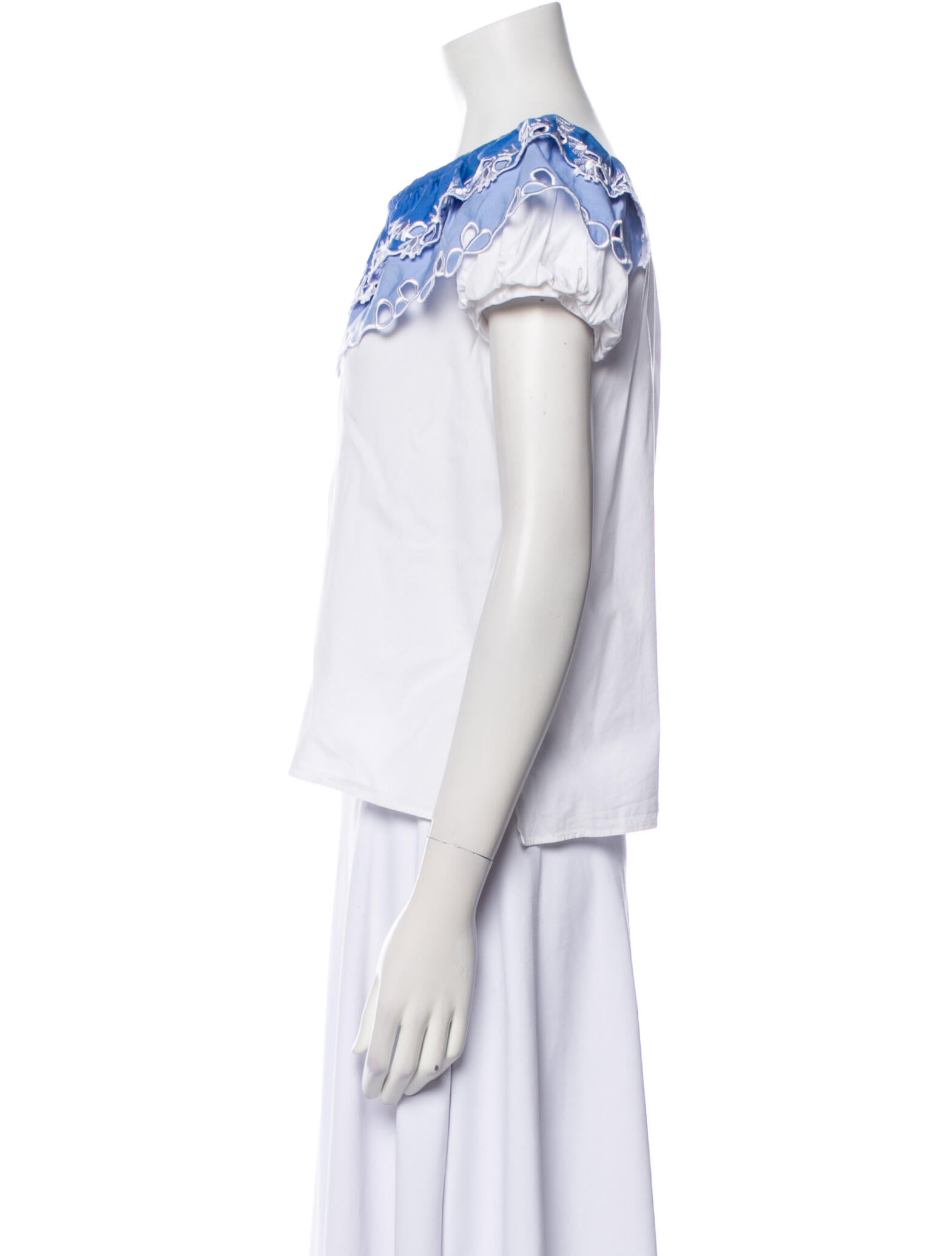 Peter Pilotto Bateau Neckline Short Sleeve Blouse