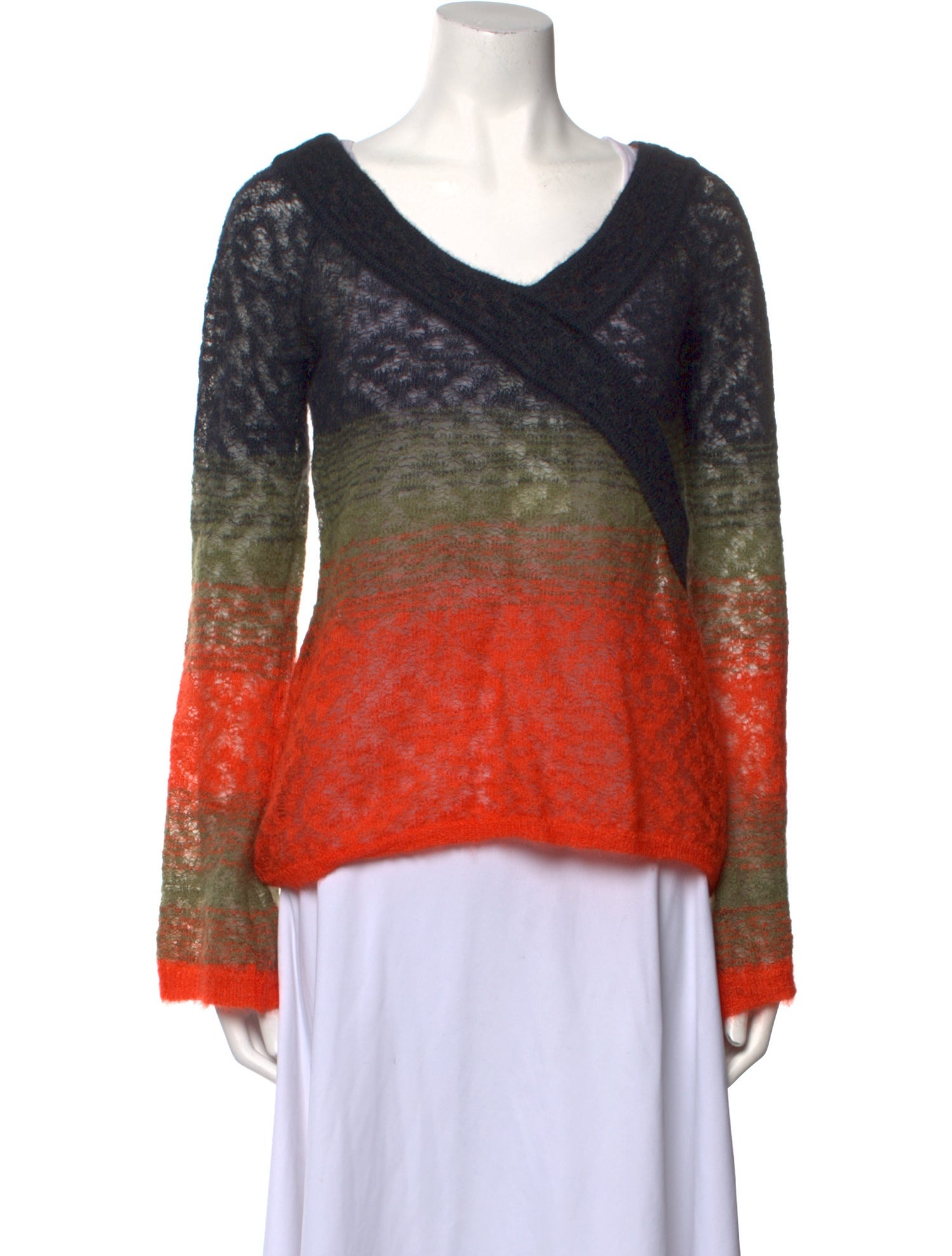 Peter Pilotto Tie-Dye Print V-Neck Sweater