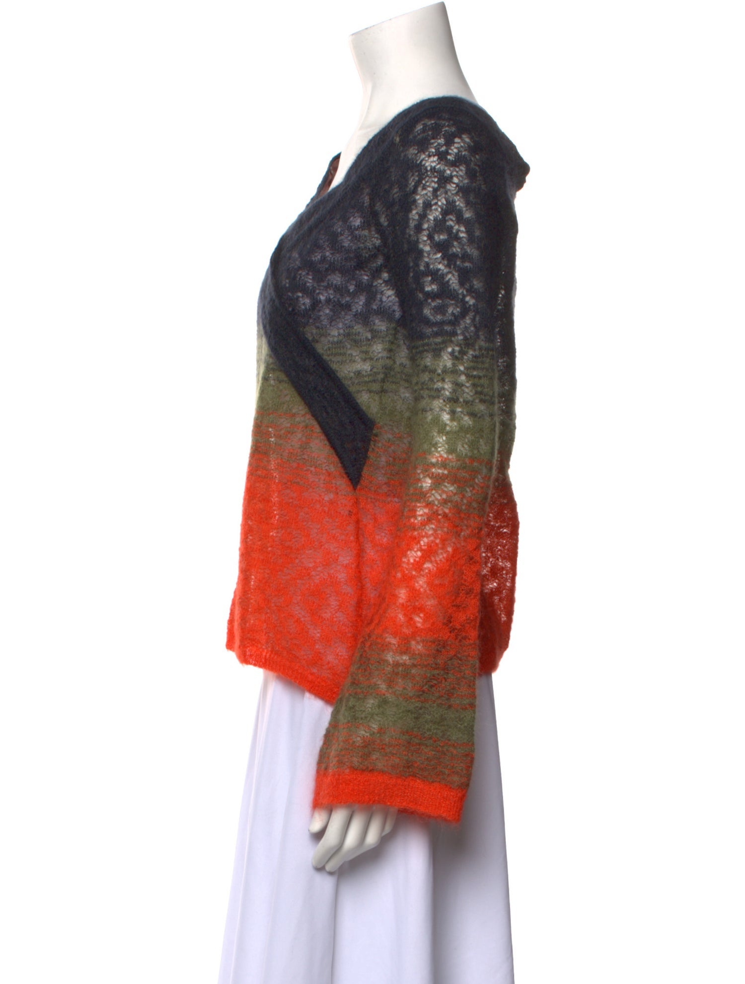 Peter Pilotto Tie-Dye Print V-Neck Sweater