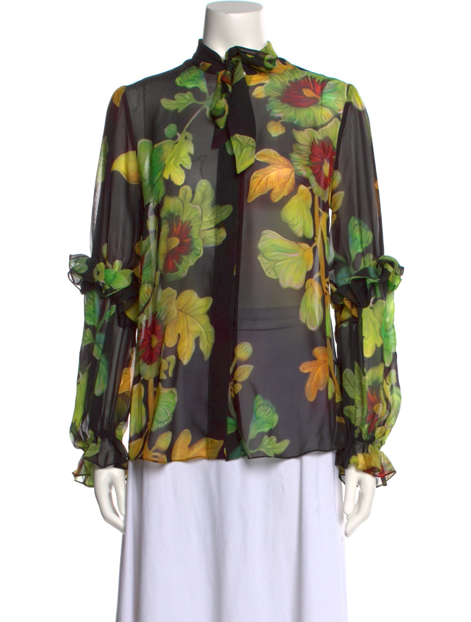 Peter Pilotto Floral Print Mock Neck Blouse