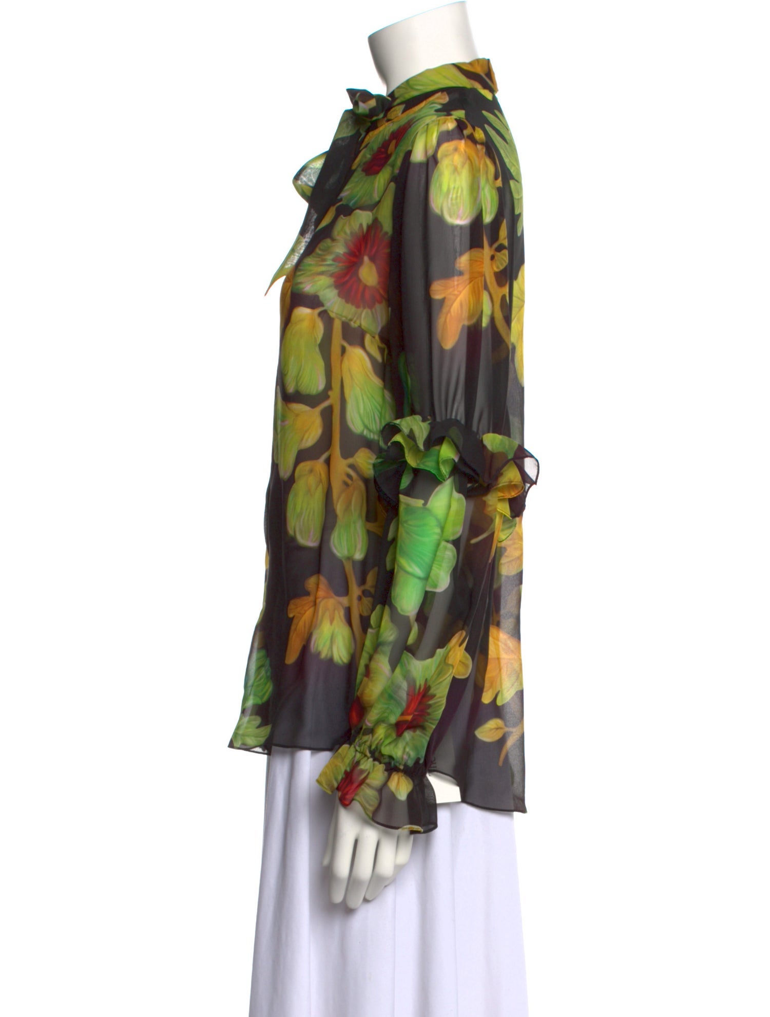 Peter Pilotto Floral Print Mock Neck Blouse