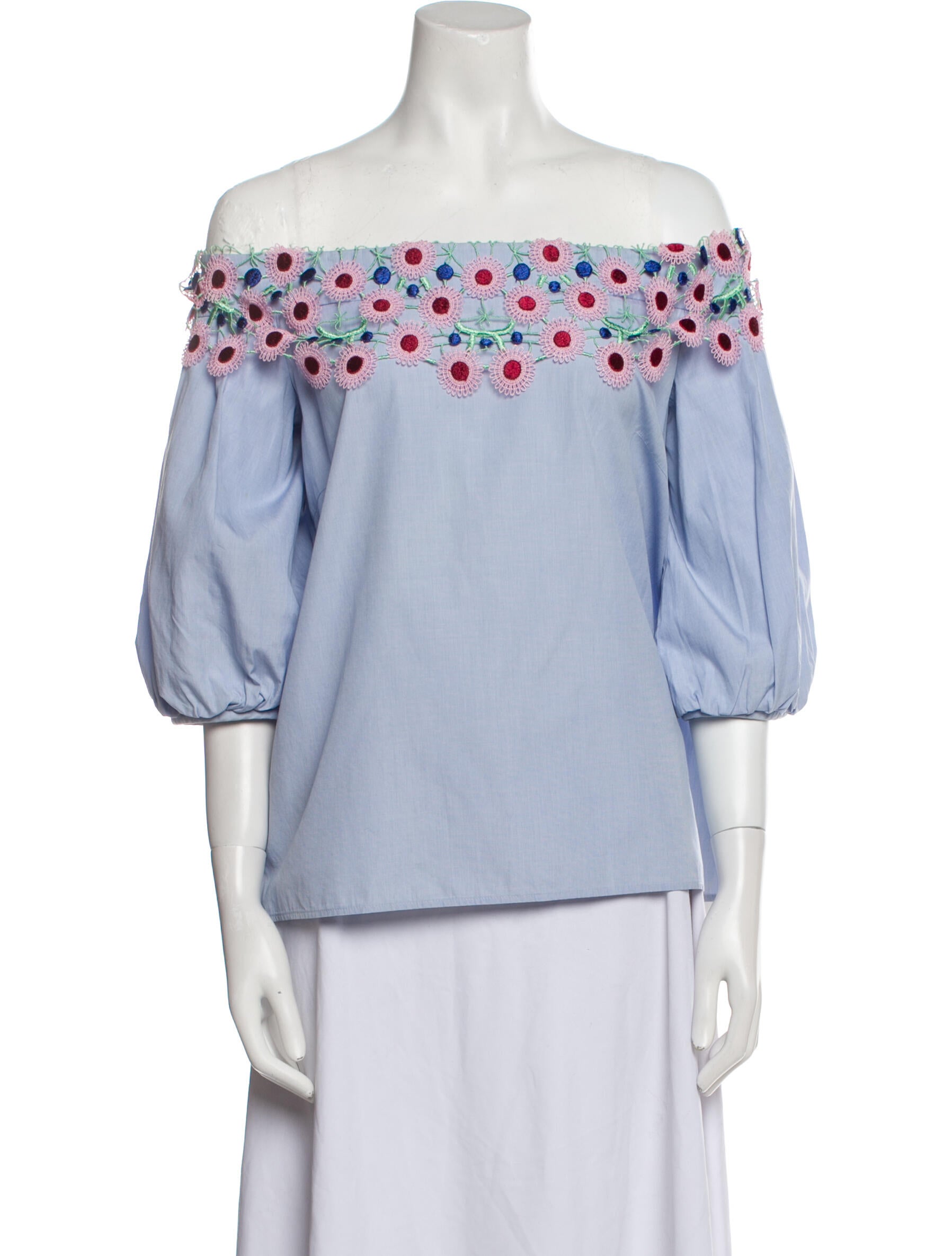 Peter Pilotto Off-The-Shoulder Three-Quarter Sleeve Blouse