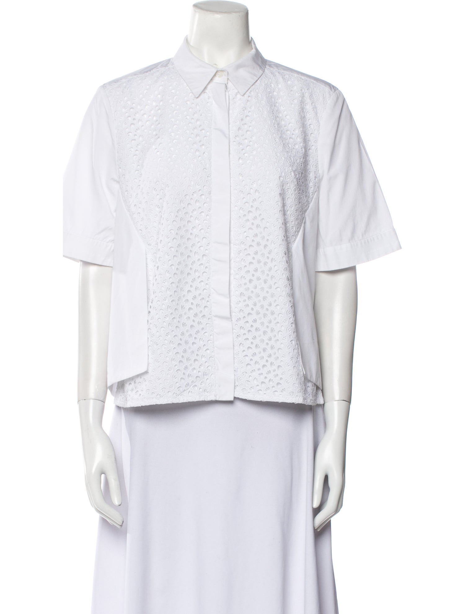 Peter Pilotto Lace Pattern Short Sleeve Button-Up Top