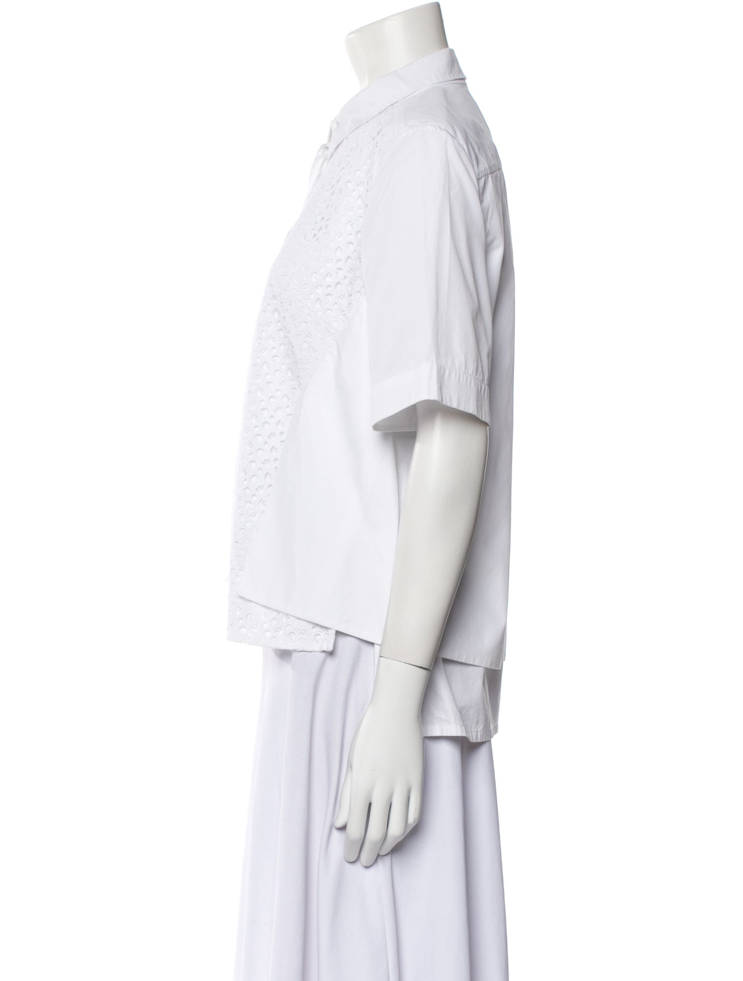 Peter Pilotto Lace Pattern Short Sleeve Button-Up Top