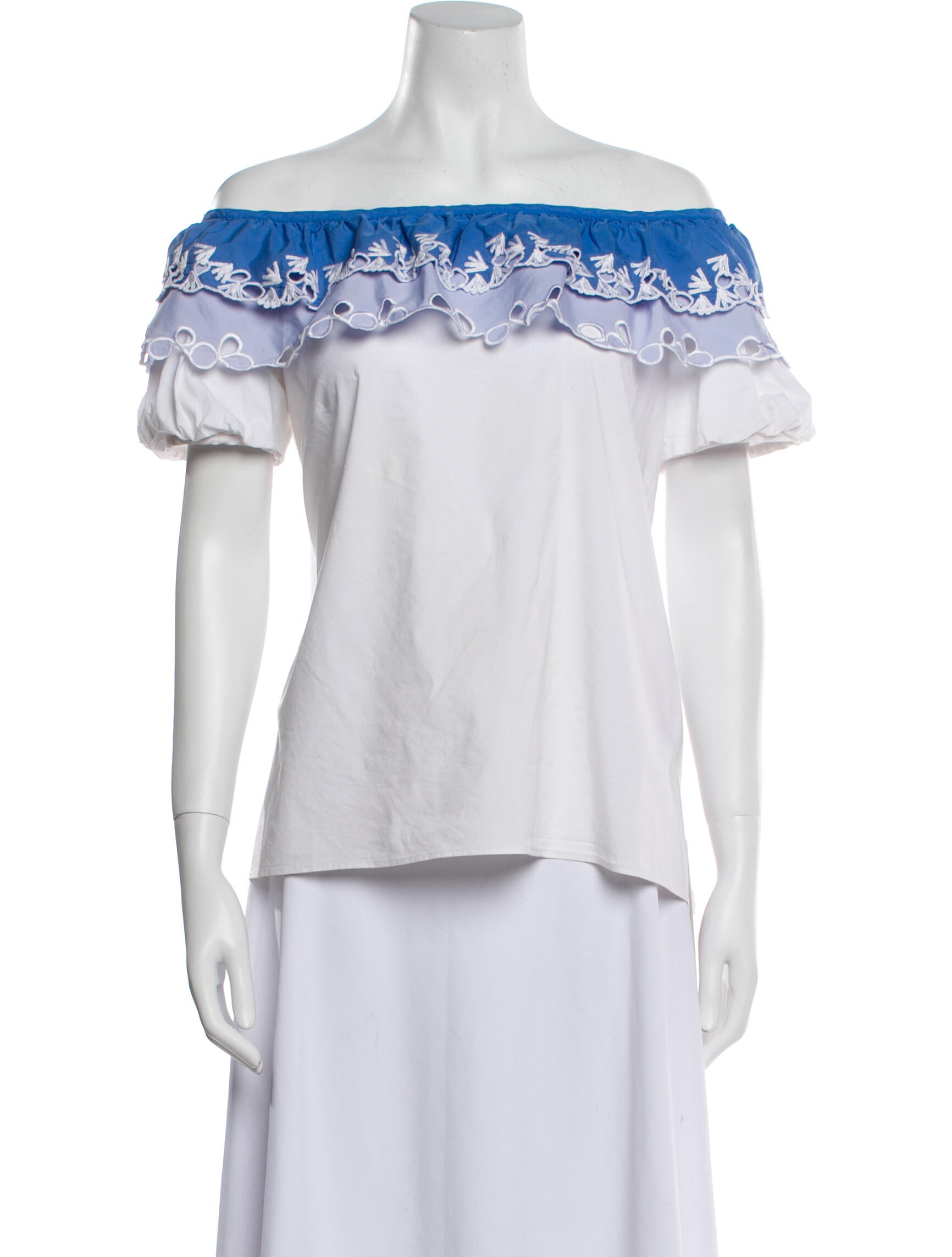 Peter Pilotto Off-The-Shoulder Short Sleeve Blouse