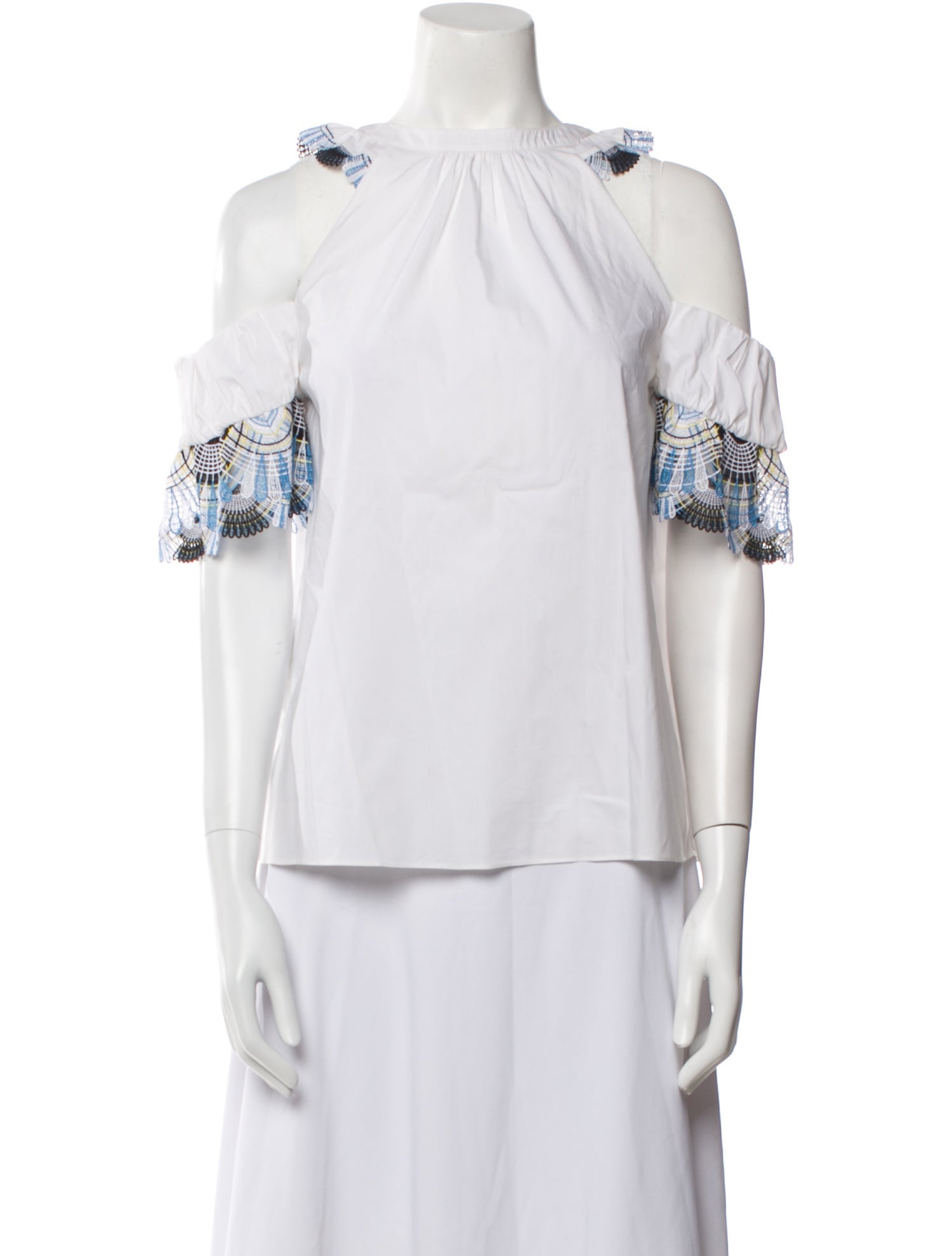 Peter Pilotto Off-The-Shoulder Short Sleeve Crop Top