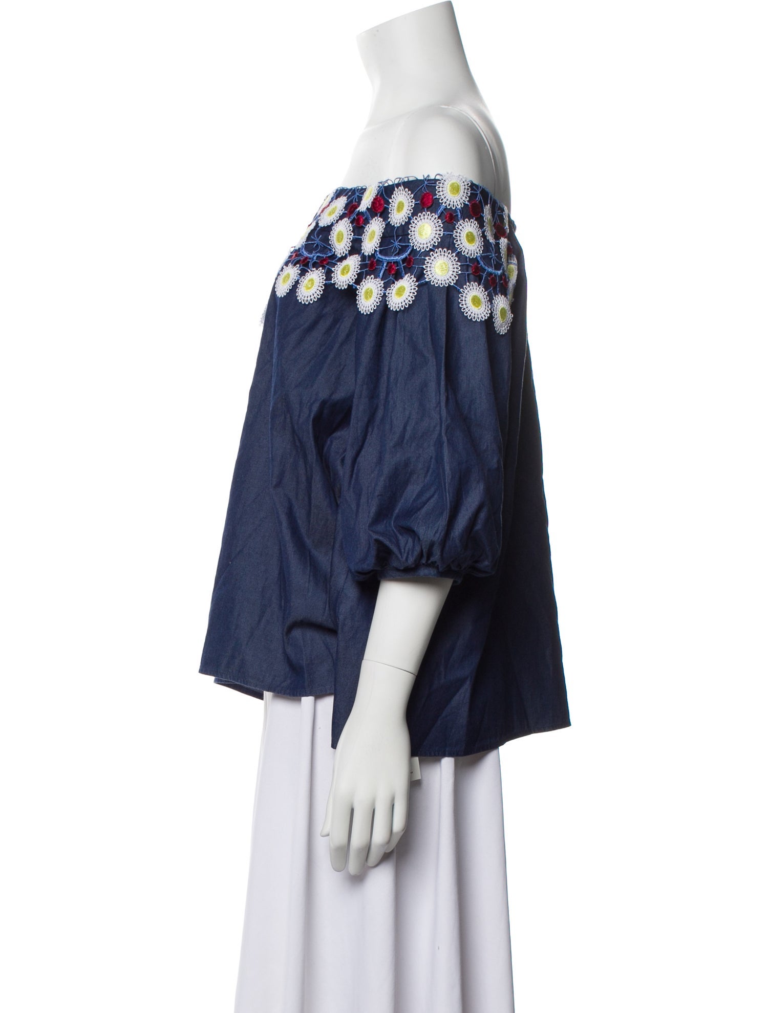 Peter Pilotto Off-The-Shoulder Three-Quarter Sleeve Blouse